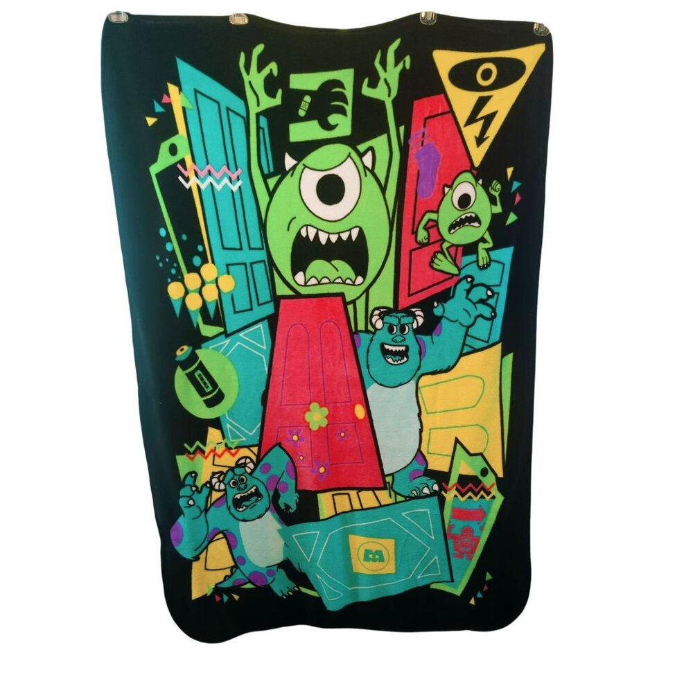 Pixar Monsters Inc Sully Mike Wazowski Lightweight Fleece Blanket 46 x 60 Inches